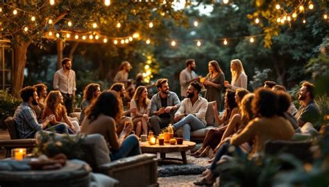 outdoor evening gathering image evening friends gathering