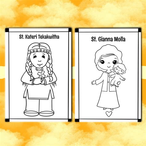 Catholic Saints Coloring Activity Printable Saints Coloring Pages Instant Downloadable