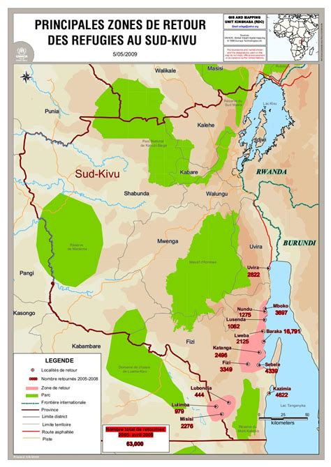 Document Principales Zones De Retour Des Refugies Au Sud Kivu Mai