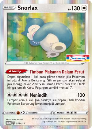 Snorlax 052 S P Indonesian Promo Pokumon