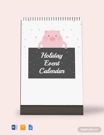 FREE 7+ Holiday Calendar Templates in Google Docs | MS Word | Pages