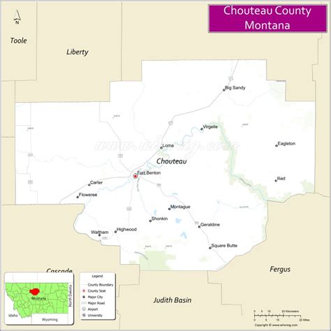 Map Of Chouteau County Montana Where Is Located Cities Population