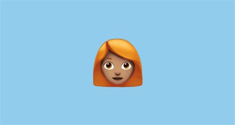 👩🏽‍🦰 Donna Carnagione Olivastra Capelli Rossi Emoji On Apple Ios 164