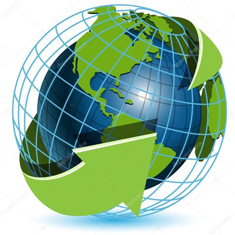 Globe And Green Arrows Stock Vector Image By Brux17 4110448