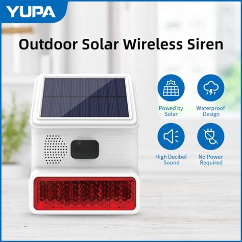 YUPA sirena de luz estroboscópica inalámbrica RF 433MHz para exteriores