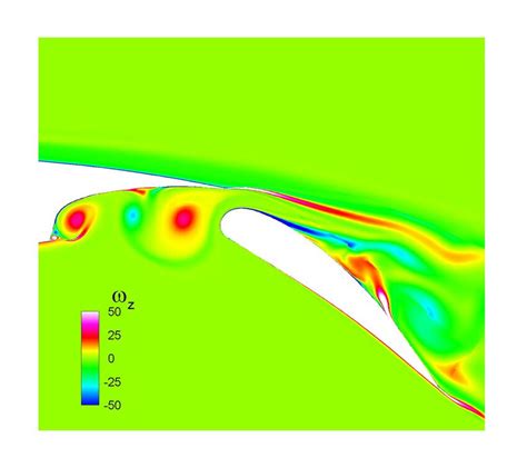 Instantaneous Non Dimensional Spanwise Vorticity Field Around The Flap