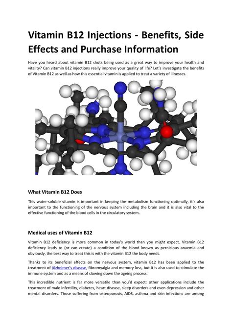 Vitamin B12 Injections - Benefits, Side Effects and Purchase ...