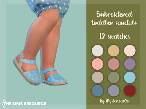 The Sims Resource - Embroidered toddler sandals