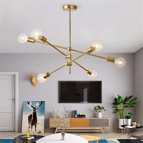 £8199 Modern Luxurious Style Gold Metal Ceiling Light Adjustable