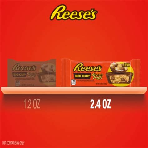 REESE'S Big Cup with Puffs Cereal Milk Chocolate King Size Peanut Butter Cups Candy Pack, 1 pk ...