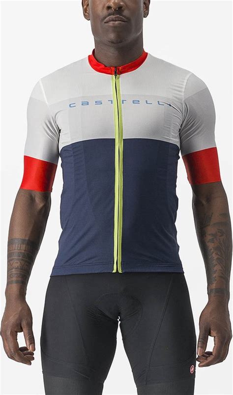 Castelli Sezione Jersey Met Korte Mouwen Wit Blauw Xl Man Bol