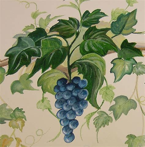 Grape and Vine Painting by Barbara Wilson