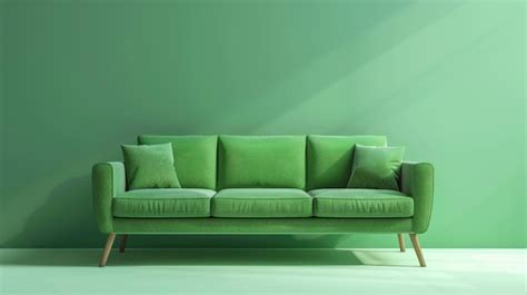 Premium Photo | A modern green comfy sofa