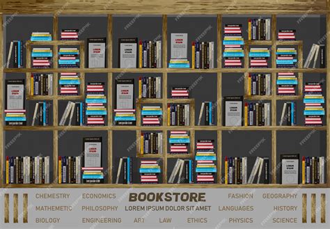 Premium Vector | Bookstore interior design