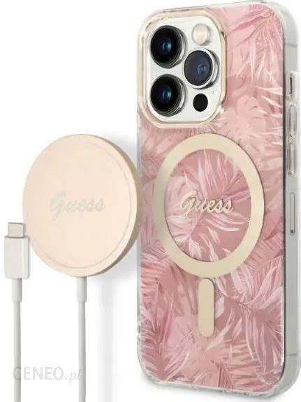 Zestaw Guess Gubpp14Xhjeacsp Case Charger iPhone 14 Pro Max 6 7 Różowy