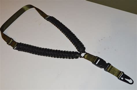 Tactical 550 Paracord Rifle Gun Sling Single Point Green Black Mix Quick Detach Tactical Slings