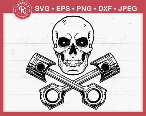 Crossed Pistons Skull Svg Mechanic Logo Mechanic Svg Etsy