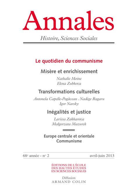 Revue Annales Histoire Sciences Sociales Cairn Info