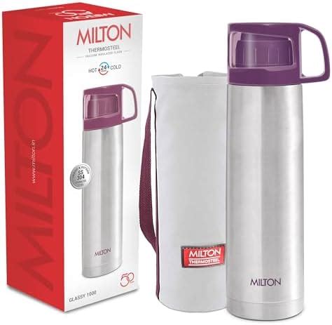 Milton Duo DLX Thermosteel Hours Hot And Cold Water Bottle Litre Silver Amazon In