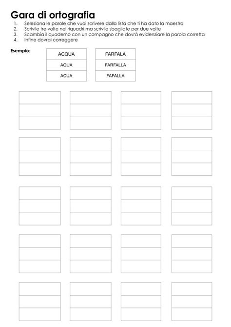 RIPASSO ORTOGRAFICO Gioco A Coppie Maestra Sabretta