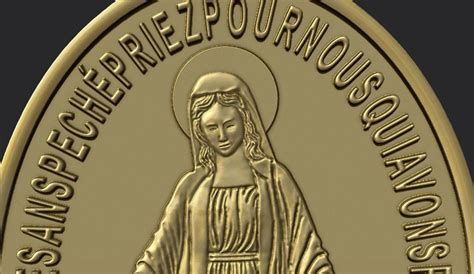 Virgen Milagrosa Miraculous Medal 3d Model 3d Printable Cgtrader