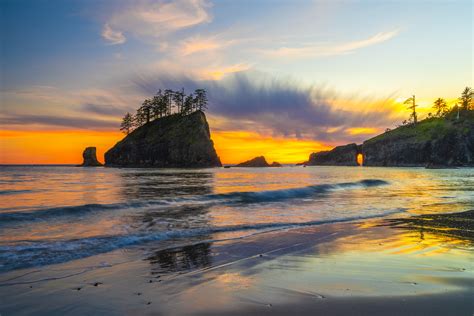 La Push Second Beach Olympic National Park Sunset Seastack Flickr