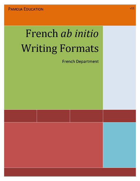 Ib French Writing Paper Text Type Formats T Y P E T H E C O M P A