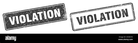 violation square stamp violation grunge sign set stock vector image