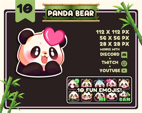 Adorable Panda Bear Emojis / Great Emotes for Discord, Twitch and