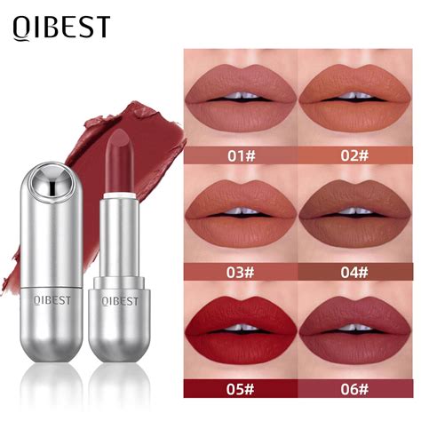 Qibest Brand Professional Lips Makeup Waterproof Matte Sexy Red Pigment