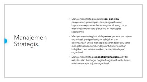 Manajemen Strategi Dan Kebijakan Bisnis Strategic Management Business