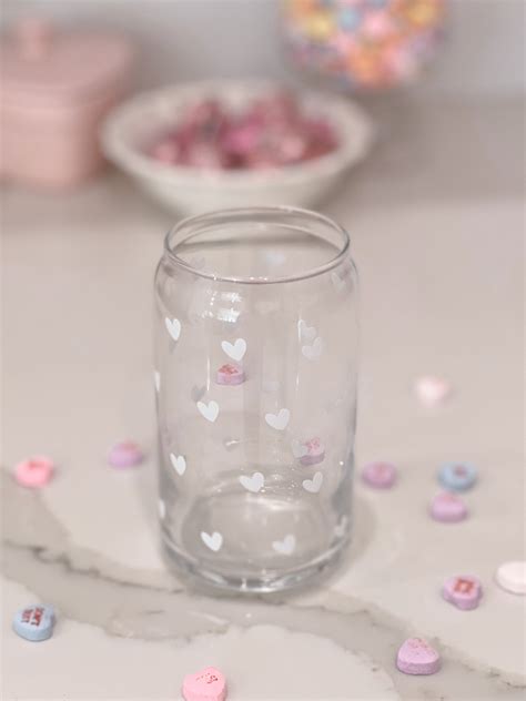 Mini Hearts Glass Can Iced Coffee Cup Soda Glass Etsy