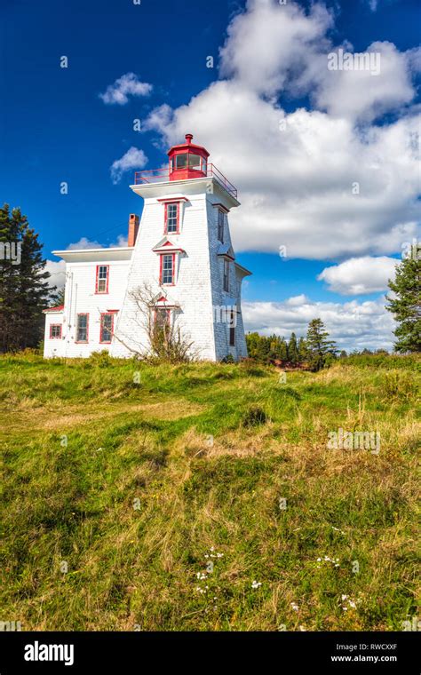 Blockhouse Lighthouse Rocky Point Prince Edward Island Canada Stock