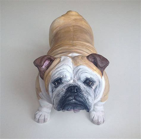 Engels Bulldog Clay Sculpture Bulldog Standbeeld Huisdier Etsy