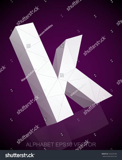 Abstract White 3d Polygonal Lowercase Letter Stock Vector Royalty Free