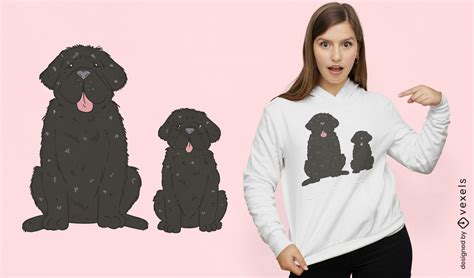 Newfoundland Dogs T-shirt Design Vector Download