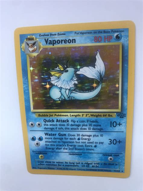 Pok Mon Tcg Vaporeon Jungle Holo Unlimited Holo Rare Ebay