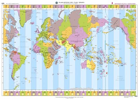 Planisfero Dei Fusi Orari Istituto Idrografico Marina