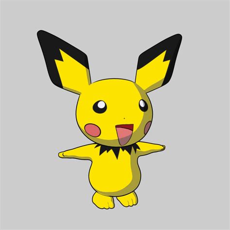 Pichu Pokemona Özel 3d Model 30 Ma Obj Unknown Free3d