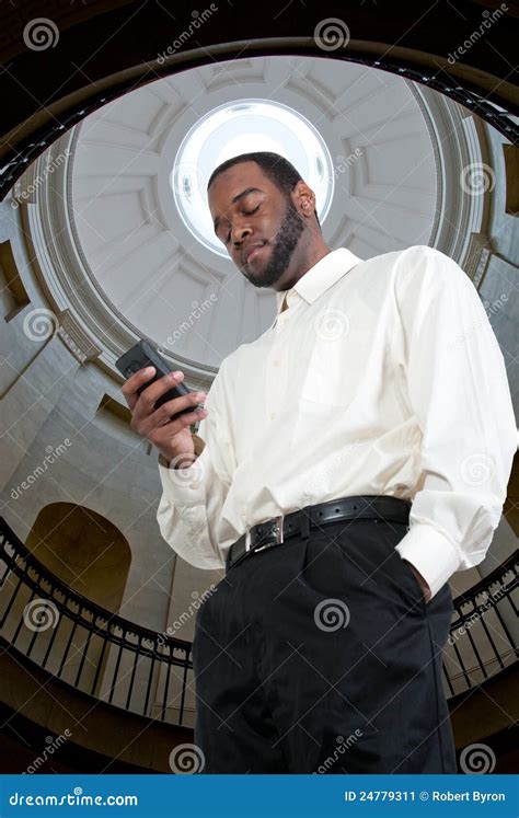 Business Man Texting Stock Image Image Of Black Hair