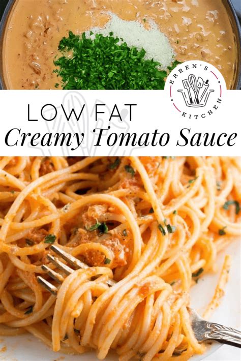 Spaghetti With Skinny Tomato Cream Sauce Errens Kitchen