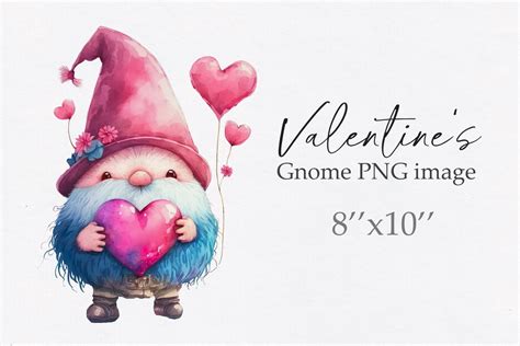 Watercolor Valentine Day Gnome Clipart Graphic by Larysa Zabrotskaya ...