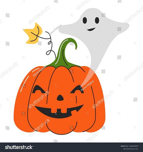 Carving Evil Smiling Face Pumpkin Leaf Stock Vector (Royalty Free ...