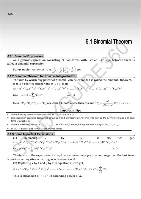 SOLUTION Iit Jee Maths Notes For Binomial Theorem Studypool