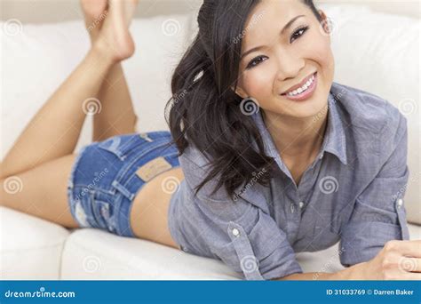 Beautiful Chinese Asian Woman In Denim Shorts Royalty Free Stock Images Image 31033769