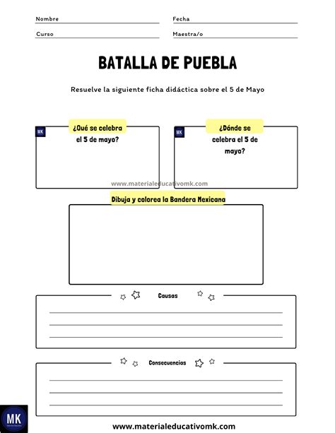 ≫ Actividades Para Trabajar La Batalla De Puebla【5 De Mayo】