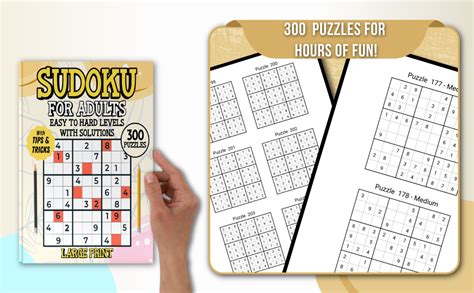 300 Sudoku Puzzles Book For Adults And Seniors Easy To Hard Levels With Solutions ǀ Large Print ǀ