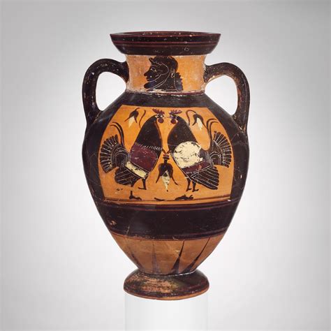 Attributed To The Painter Of London B Terracotta Neck Amphora Jar