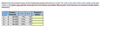 Solved Determine The Present Value Of The Following Single Chegg