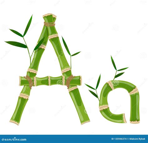 Bamboo Letter A Stock Vector Illustration Of Lower